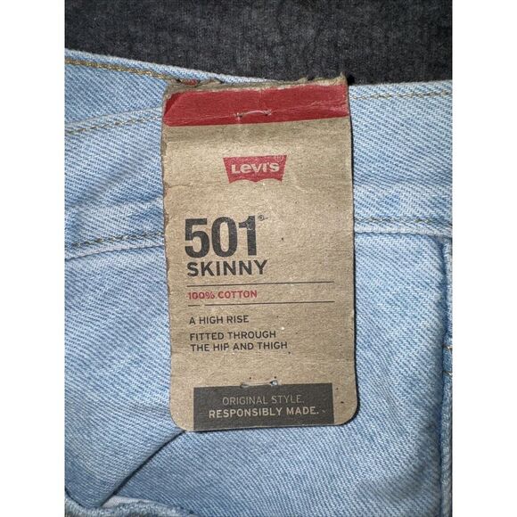 NEW Levi's Womens Premium 501 Skinny High Rise Blue Jeans Button Fly Sz 32x28 - Picture 2 of 8